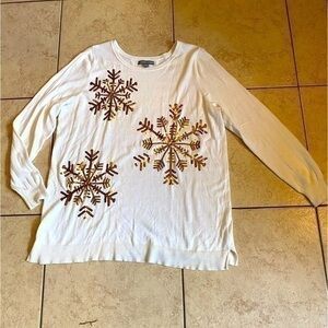 Jessica London Sequined Snowflake Sweater